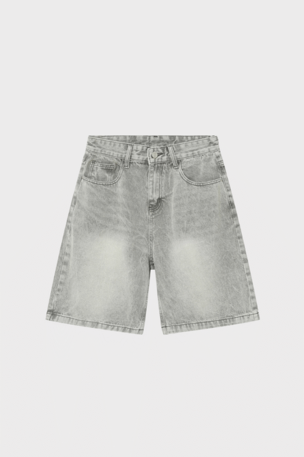 Baggy Denim Jort Stonegrey