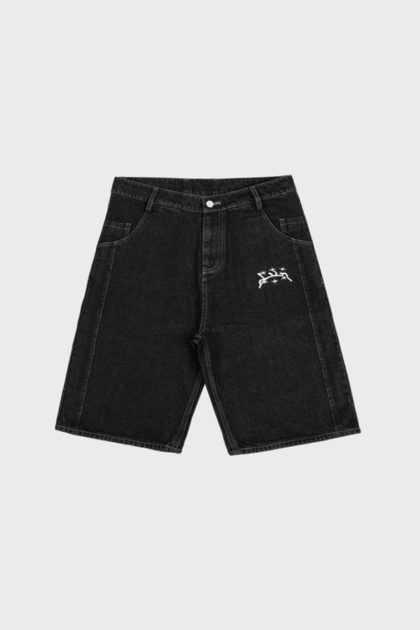BLACK DENIM JORT